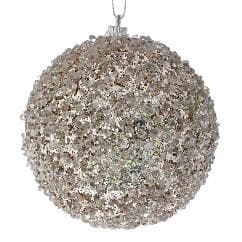 Set 6 Globuri Champagne Glitter 8cm