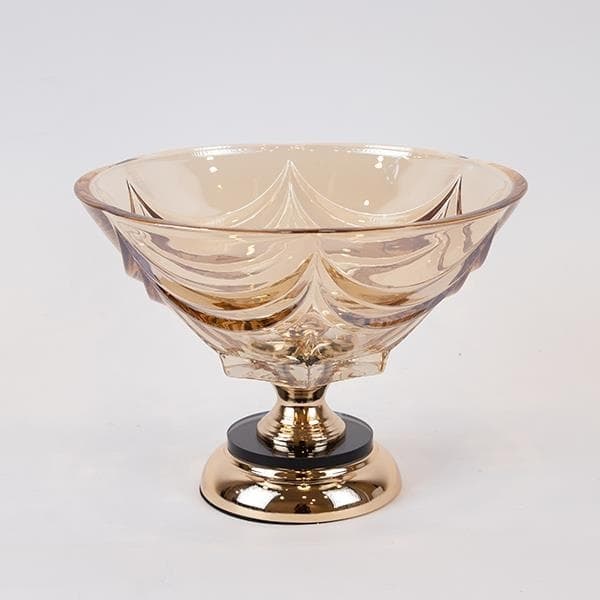 Bol Amber Gold din Sticla cu Metal D29x22cm