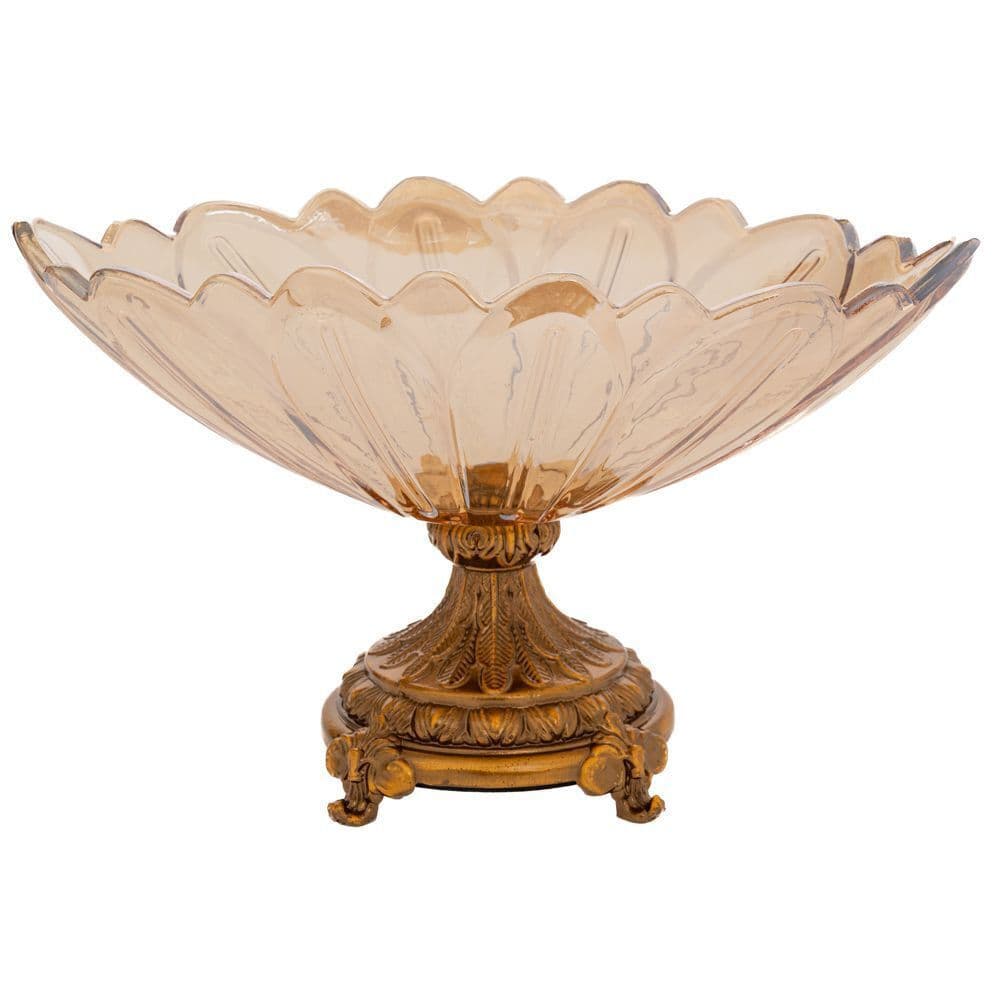 Bol Antique Gold din Metal cu Sticla D16x18cm
