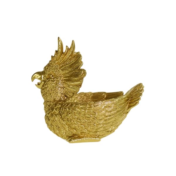 Bol Gold Cockatoo din Rasina 20x13x19cm