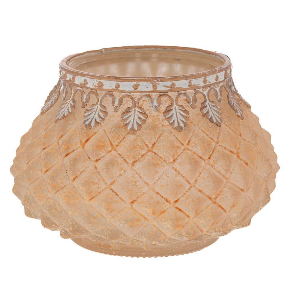 Borcan Yellow Gold din Sticla cu Metal D12x8cm