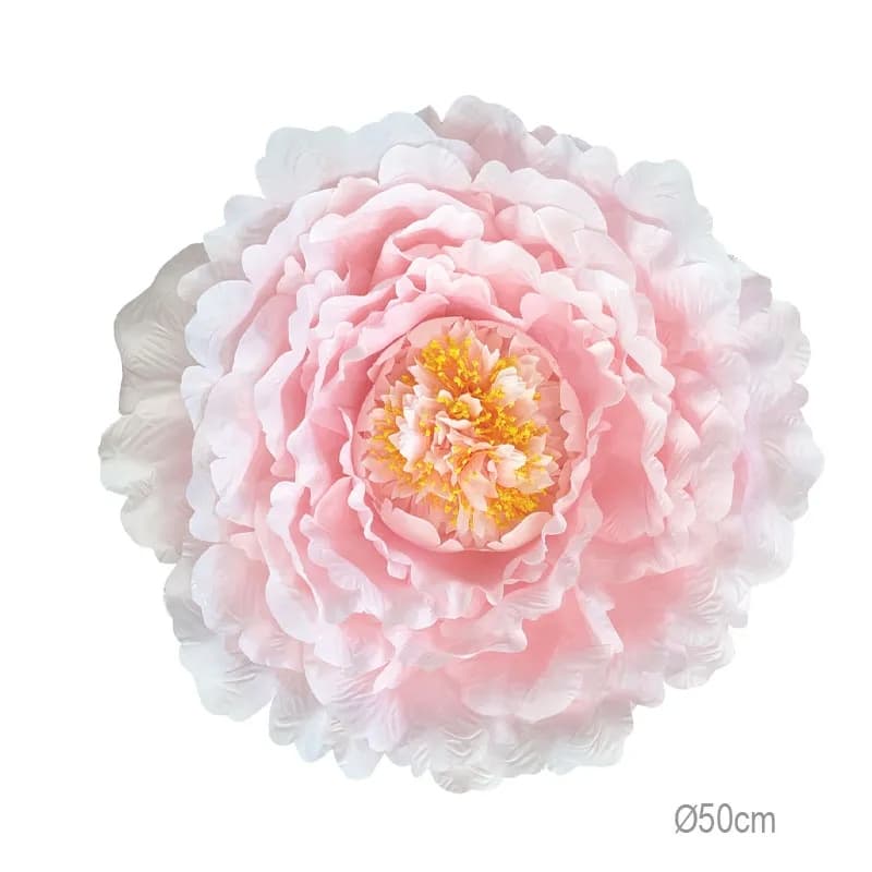 Bujor Artificial Pink White D40cm