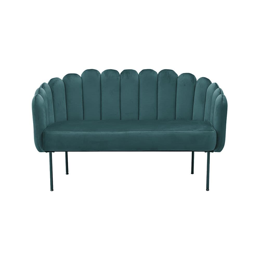 Canapea Dark Green din Catifea cu Metal 140x60x73cm
