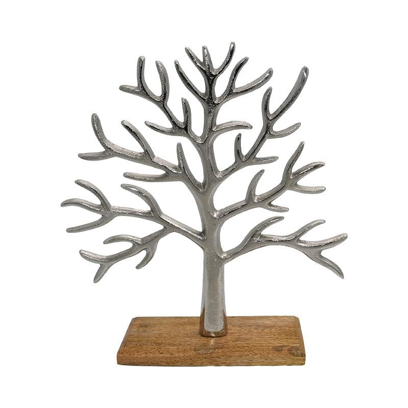 Copac Silver din Aluminiu cu Lemn 30x7x32cm