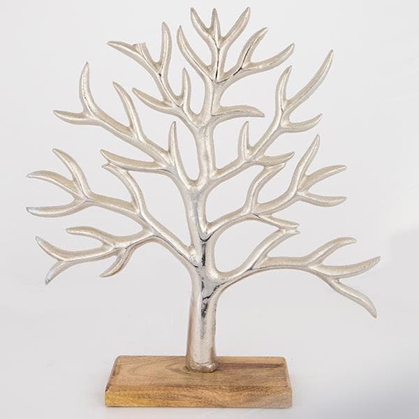 Copac Silver din Aluminiu cu Lemn 40x8x44cm