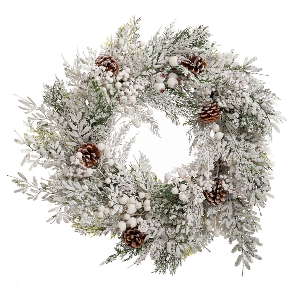 Coronita Snowy White Berries D55cm