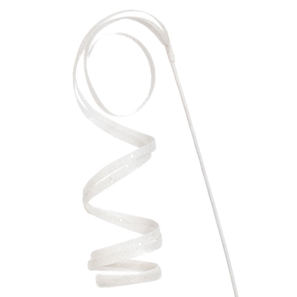 Creanga Artificiala White Glitter 50cm
