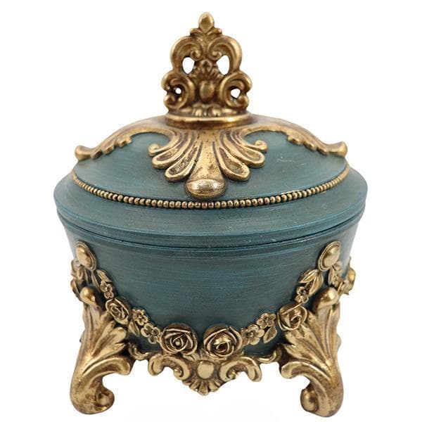 Cutie Bijuterii Green Gold din Rasina D12x13cm