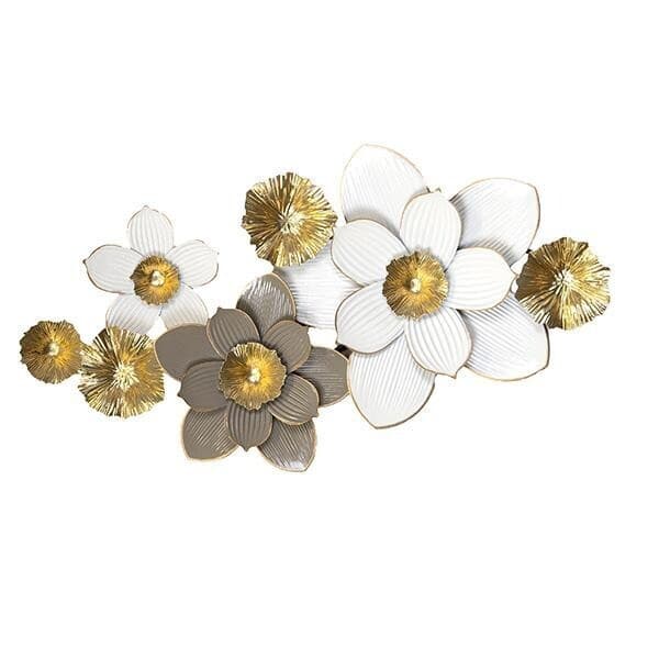 Decoratiune White Grey Gold din Metal 91x7x49cm