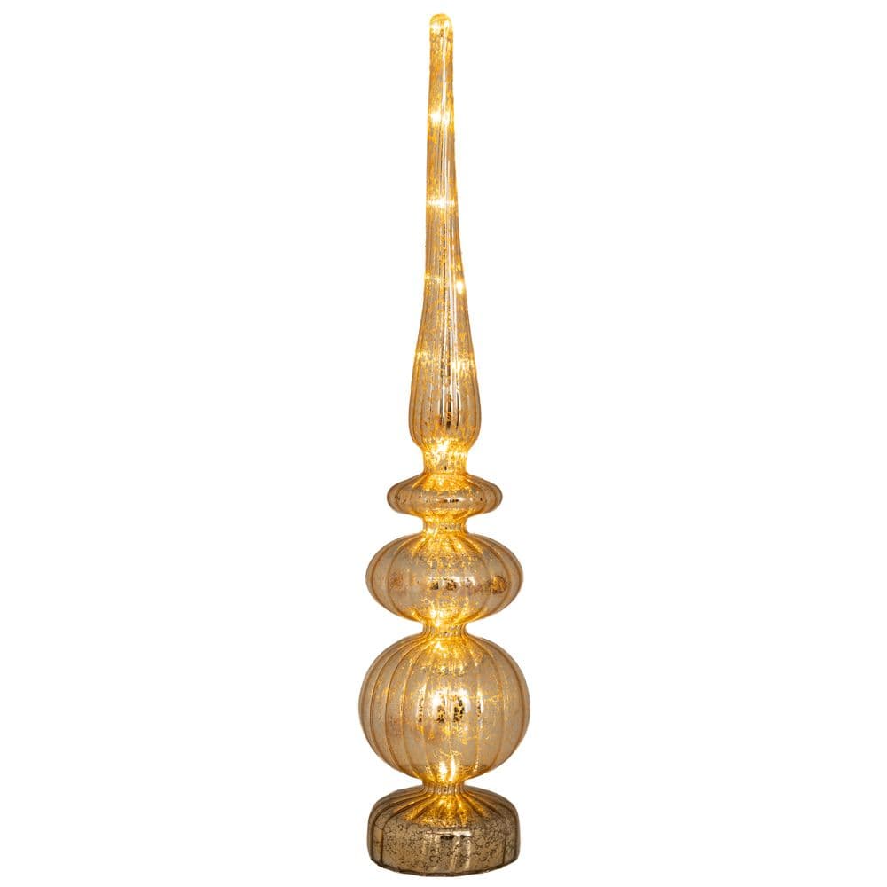 Decoratiune Antique Gold din Sticla cu LED D10x48cm