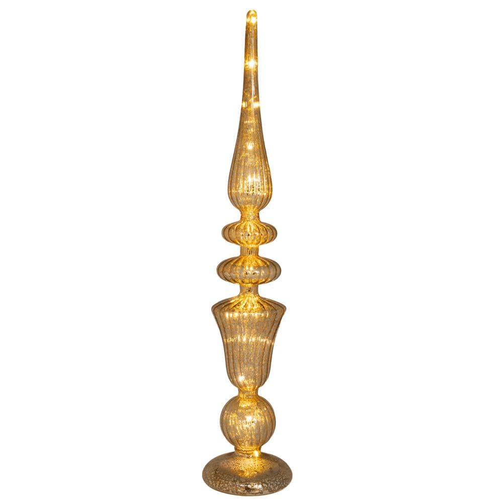 Decoratiune Antique Gold din Sticla cu LED D12x58cm