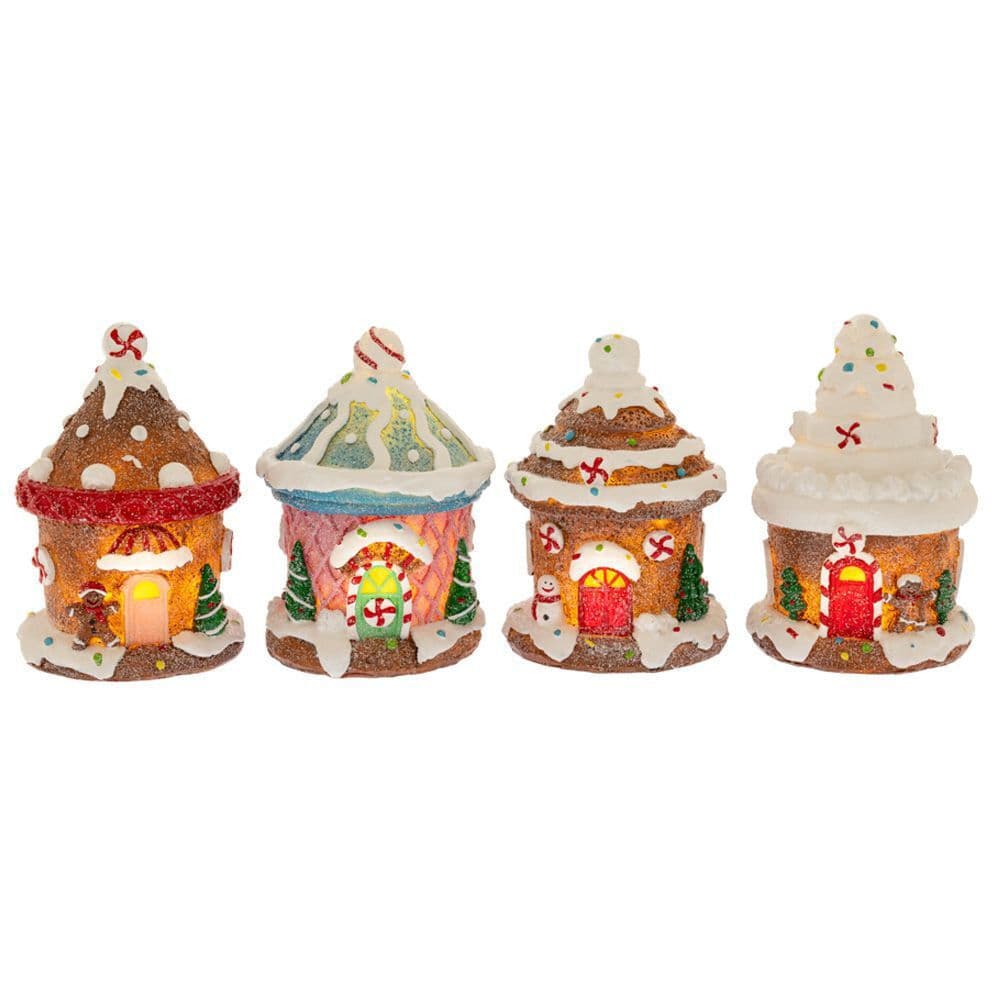 Decoratiune Gingerbread House din Rasina cu LED D8x11cm