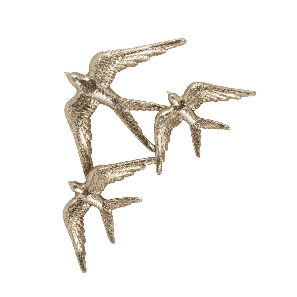 Decoratiune Gold Swallows din Metal 19x3x31cm