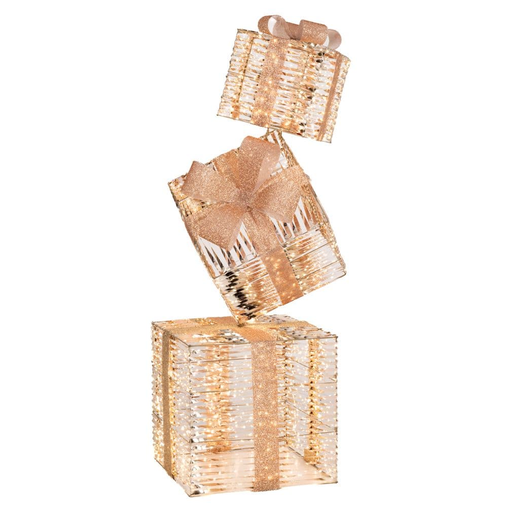 Decoratiune Golden Gifts cu LED 30x30x95cm