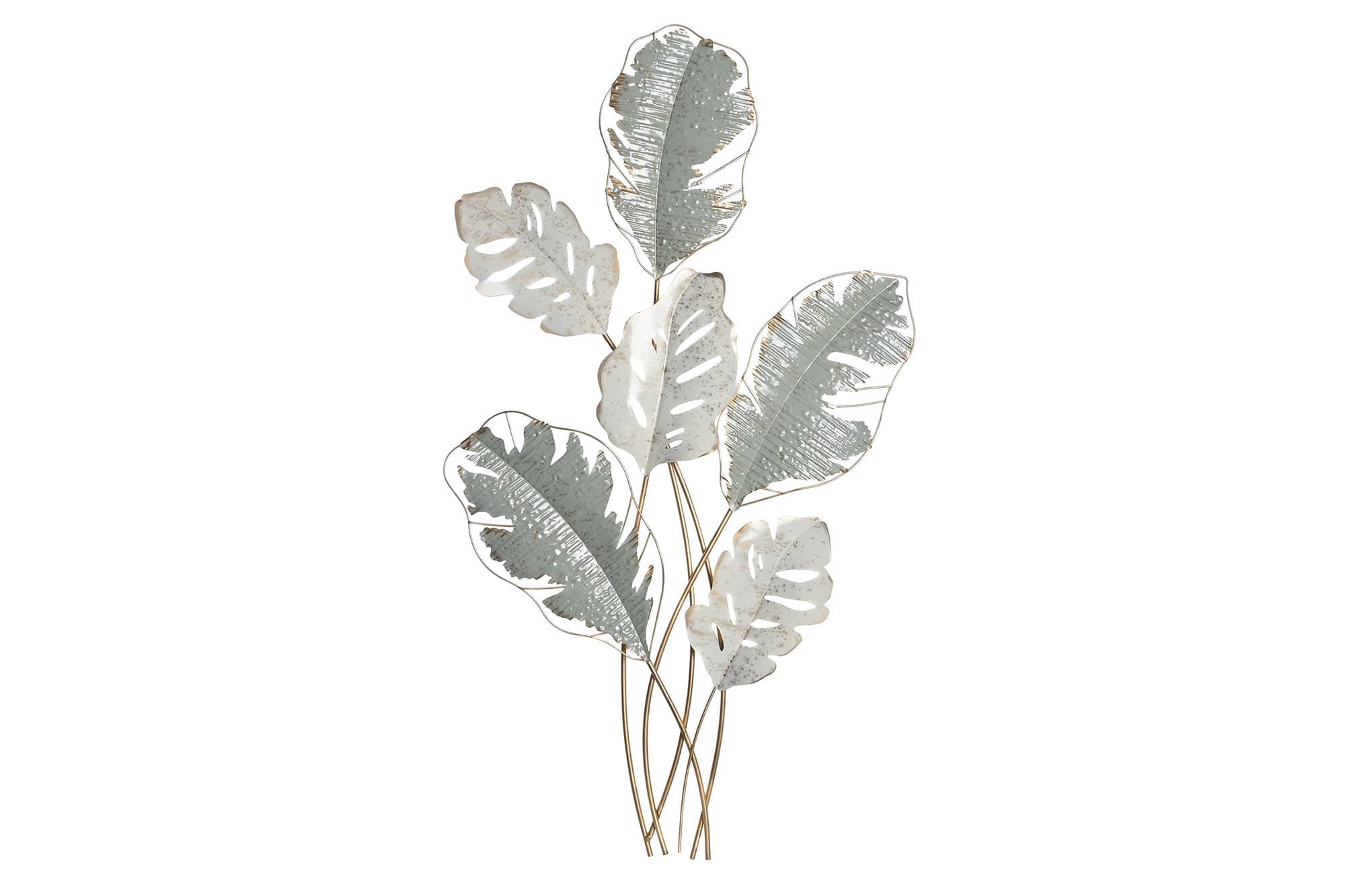 Decoratiune Mint Green Leaves din Metal 57x6x103cm
