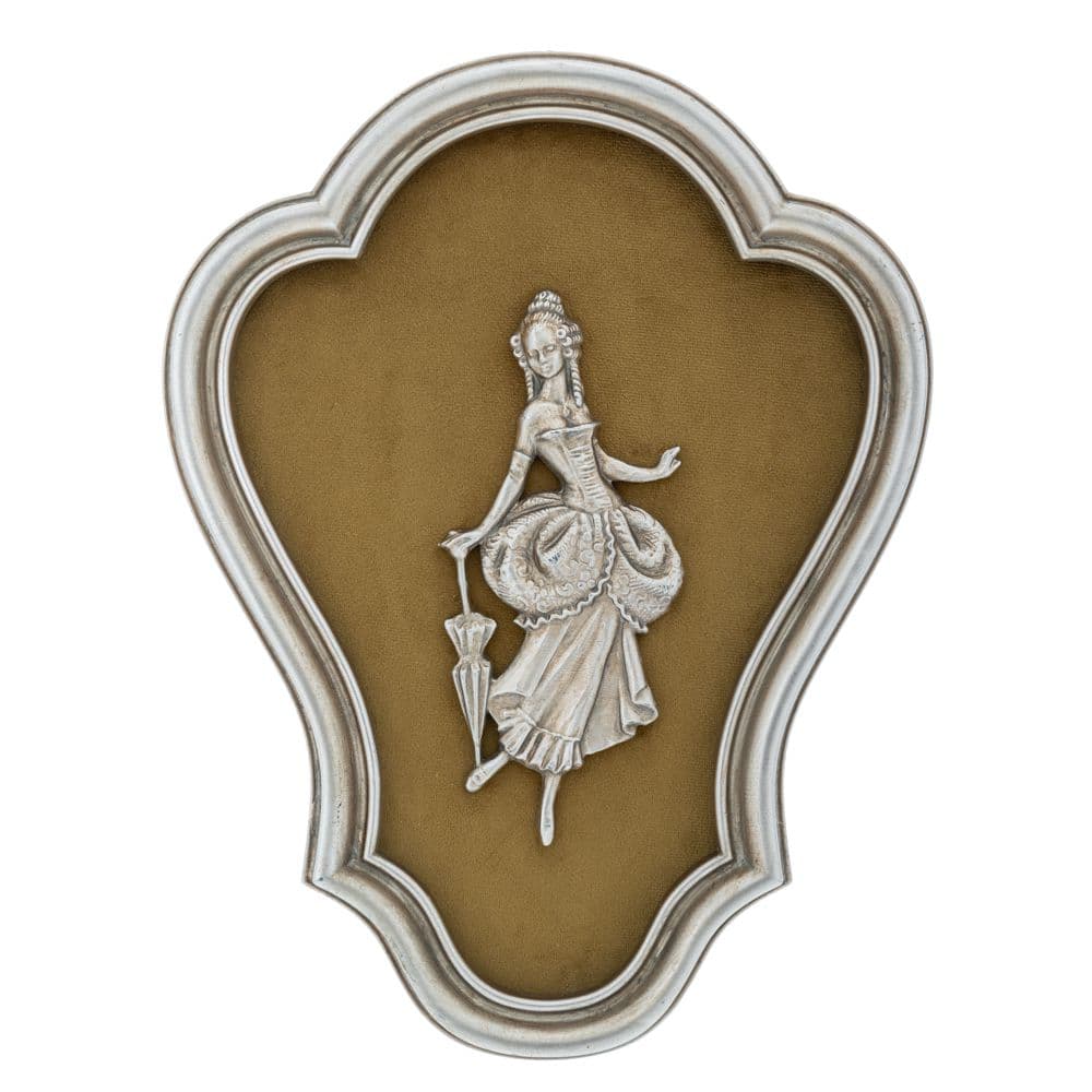 Decoratiune Perete Brown Silver din Rasina 25x2x32cm