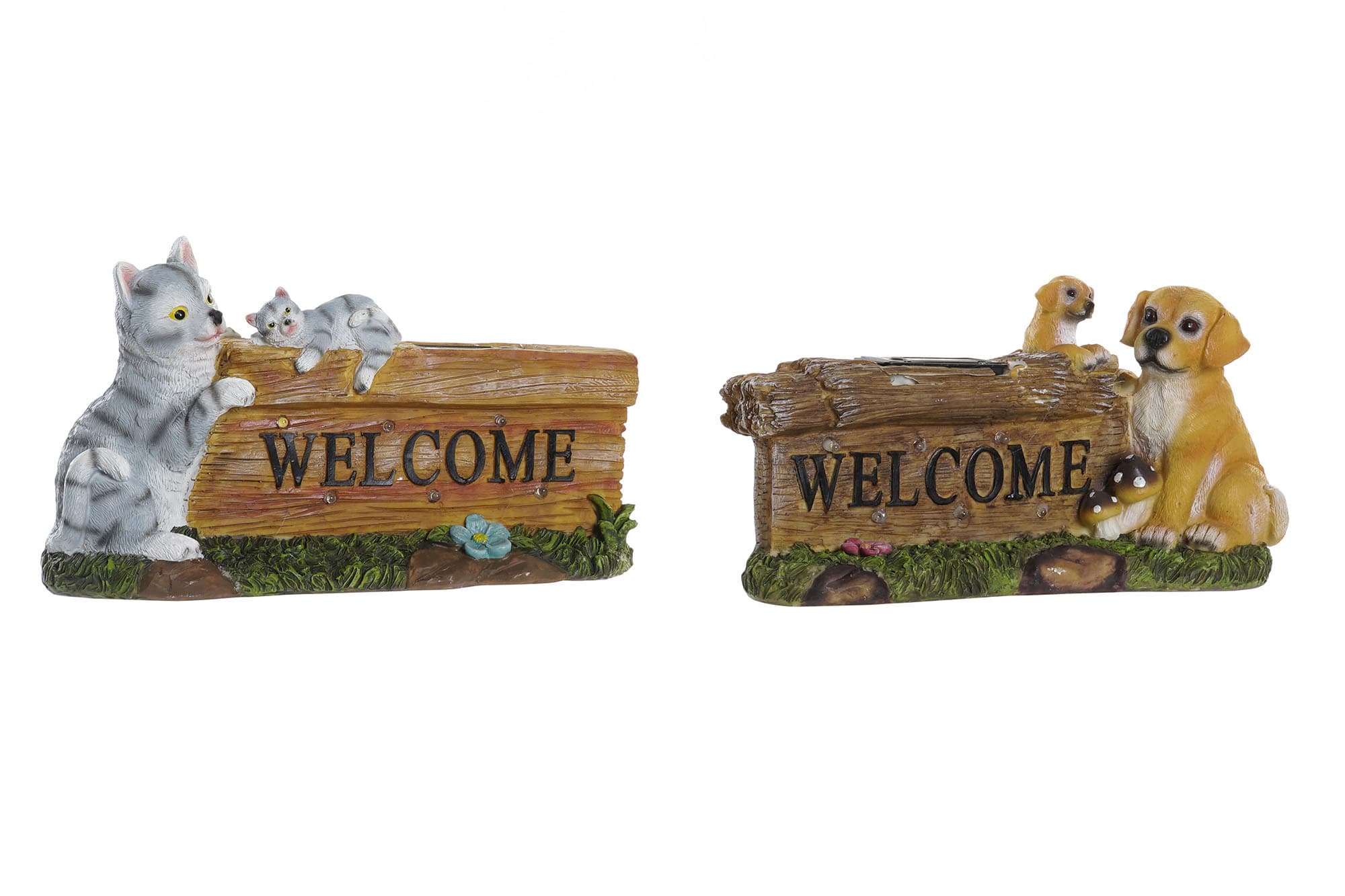 Decoratiune Welcome din Rasina cu LED 32x10x18cm