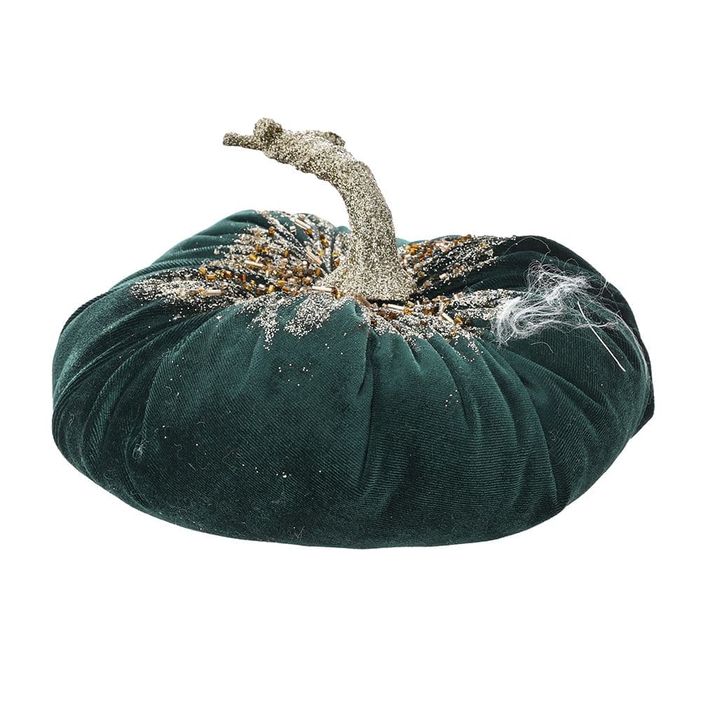 Dovleac Petrol Green din Catifea D20x15cm