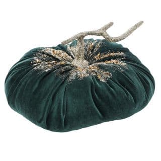 Dovleac Petrol Green din Catifea D27x20cm