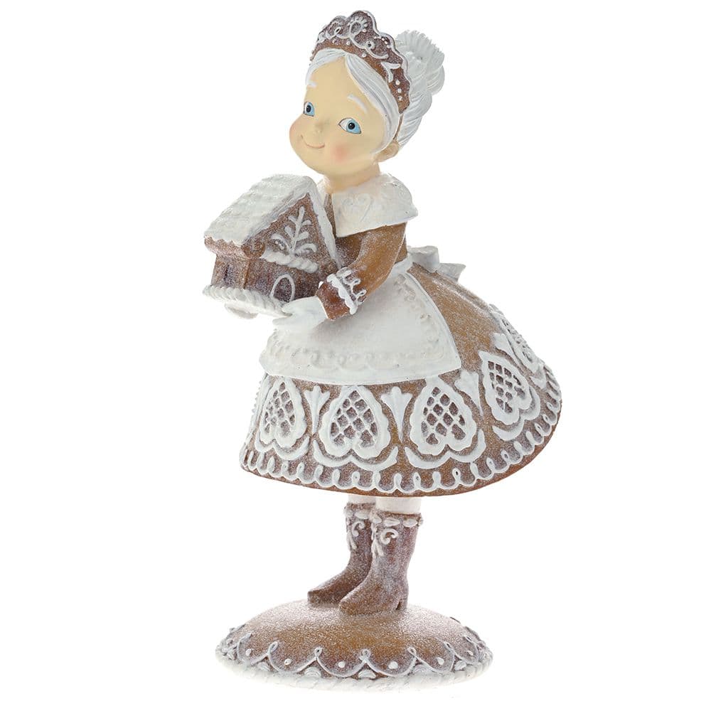 Figurina Brown Gingerbread Mrs Claus din Rasina 21x17x33cm