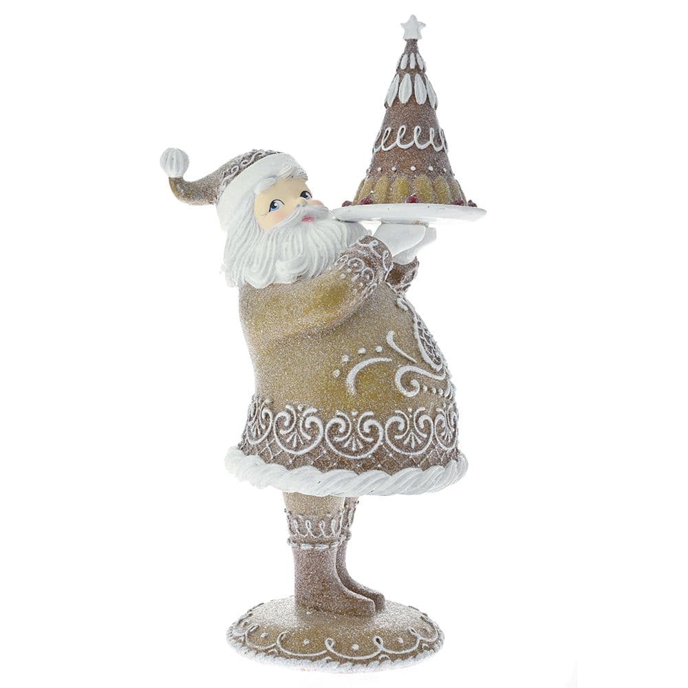 Figurina Brown Gingerbread Santa din Rasina 22x17x42cm