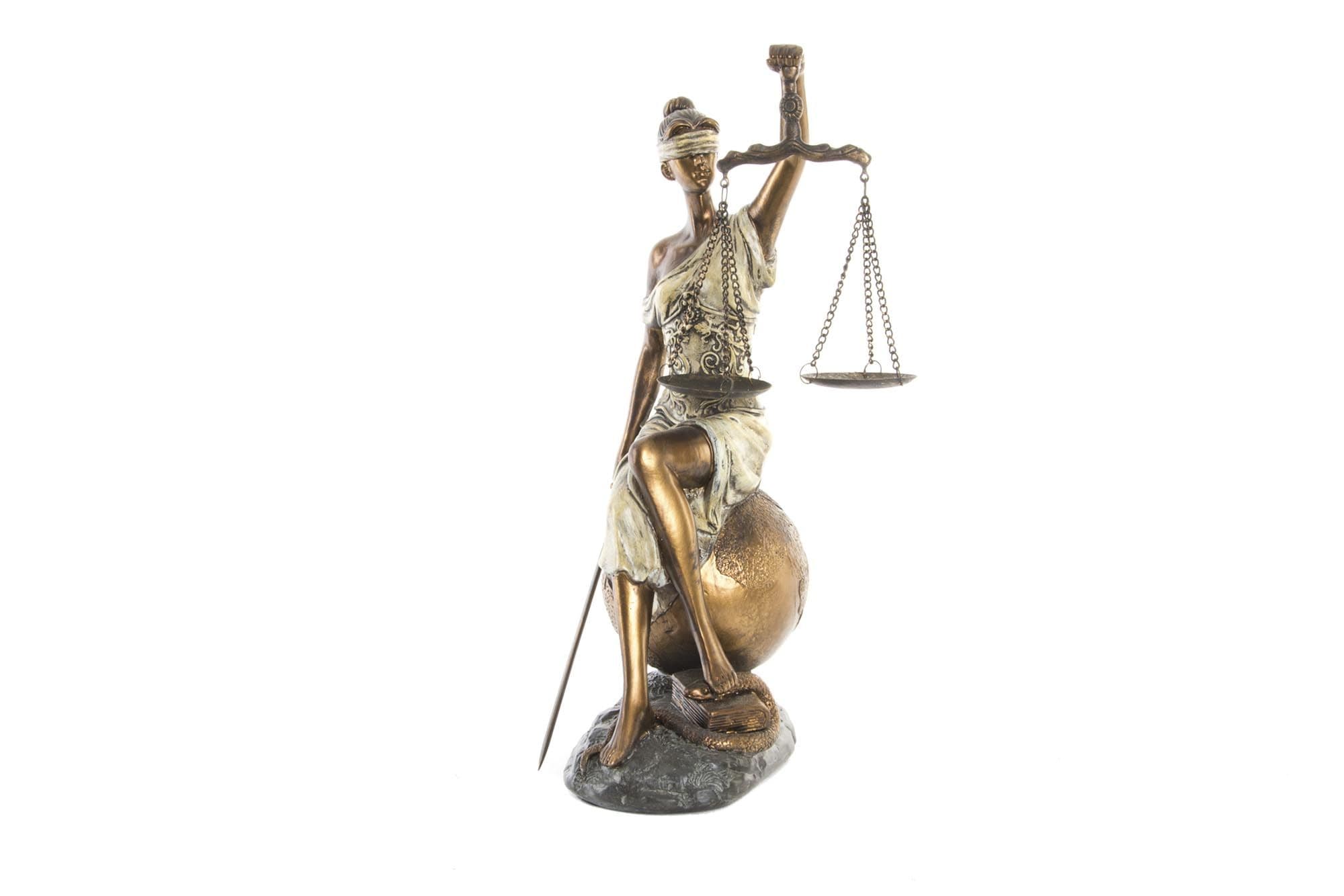Figurina Lady Justice Copper din Rasina 17x15x35cm