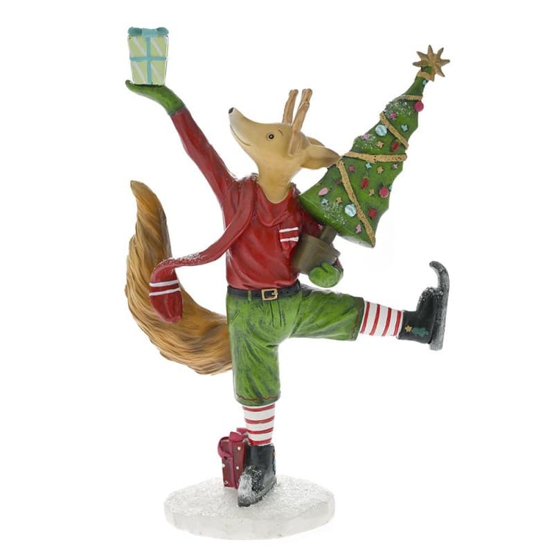 Figurina Red Green Fox din Rasina 20x10x28cm