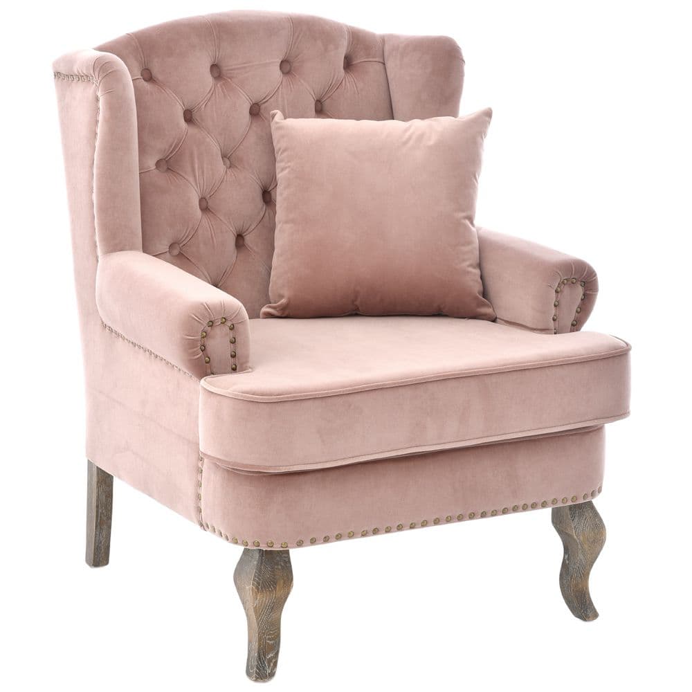 Fotoliu Pink din Catifea 80x85x96cm