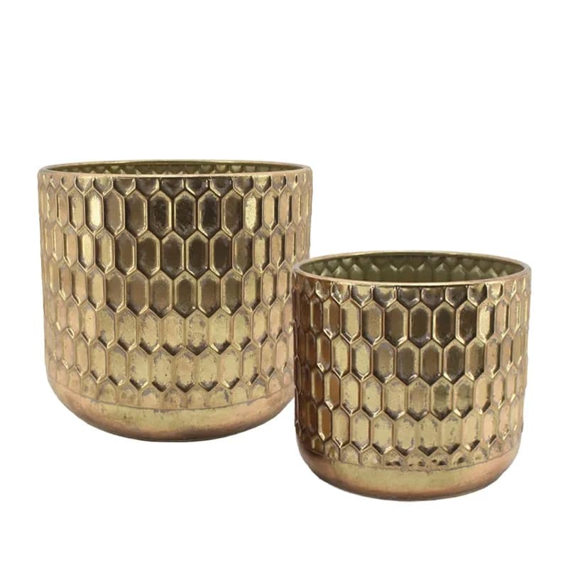 Set 2 Ghivece Gold din Metal D35x31cm