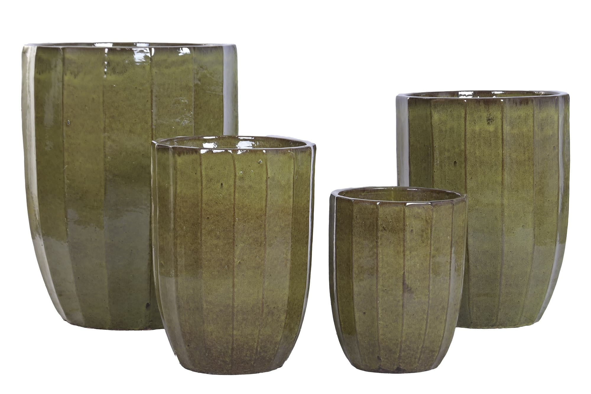 Set 5 Ghivece Olive Green din Ceramica D56x71cm