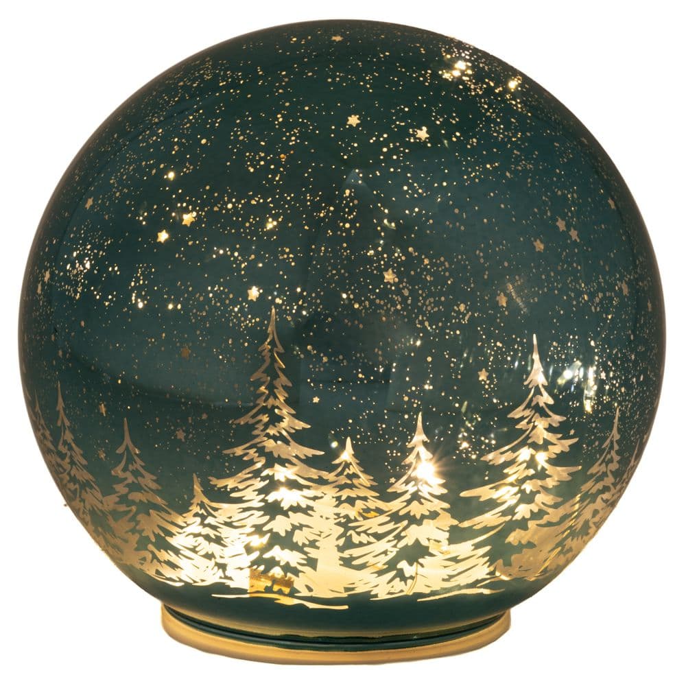 Glob Blue Gold Iluminat din Sticla D15x15cm