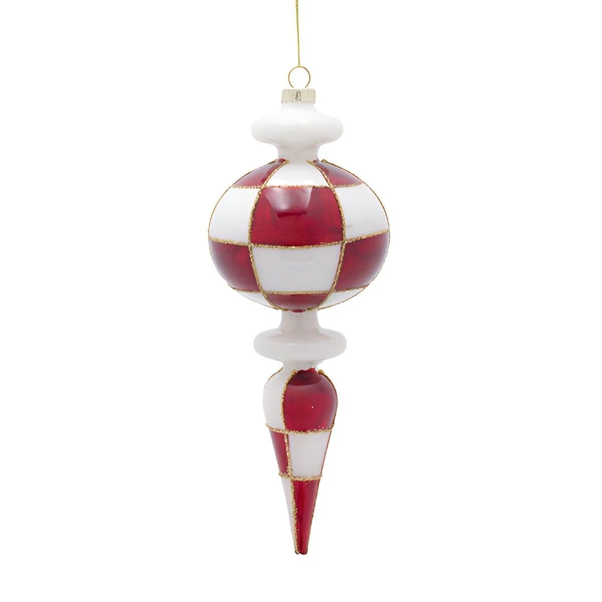 Glob White Red din Sticla 20cm