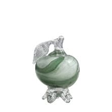 Rodie Decorativa Green Stripes din Sticla D6x10cm