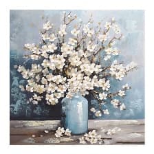 Tablou Blue White Vase of Daisies 80x80cm