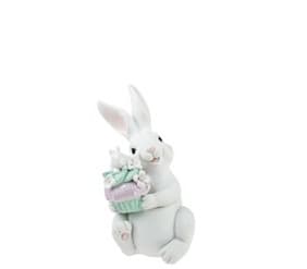Figurina Easter Bunny White Blue din Rasina 12x10x19cm