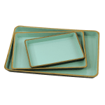 Set 3 Tavi Turquoise din Plastic 32x22x2cm