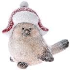 Deco Xmas Bird Red Hat 14x9x14