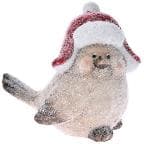 Deco Xmas Bird Red Hat 21x13x19