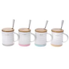Cana cu Lingura si Capac din Ceramica 11cm