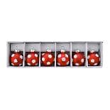 Set 6 Globuri Red White Dots din Sticla 4cm75190