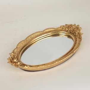 Tava Gold din Rasina cu Oglinda 30x19x4cm