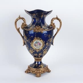 Vaza Blue Gold din Rasina 35x20x48cm