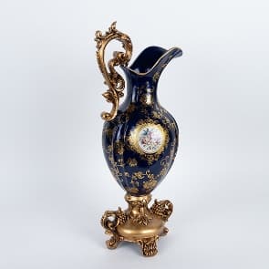 Vaza Blue Gold din Rasina 21x18x52cm