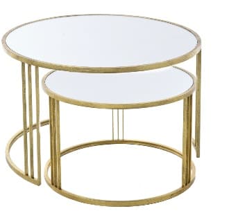 Masa Gold din Metal cu Oglinda D80x50cm