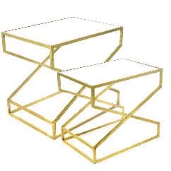Masa Golden din Metal cu Sticla 55x40x50cm