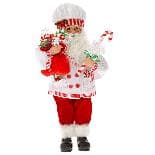 Figurina White Red Santa din Textil 29x47cm