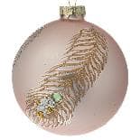 Set 6 Globuri Rose Gold Peacock din Sticla 8cm