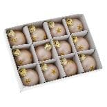 Set 12 Globuri Rose Gold din Sticla 3cm