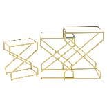 Set 3 Mese Golden din Metal cu Sticla 50x35x65/45x30x58/40x25x48cm