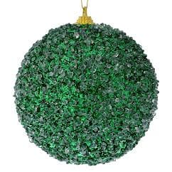 Set 4 Globuri Green Glitter 10cm